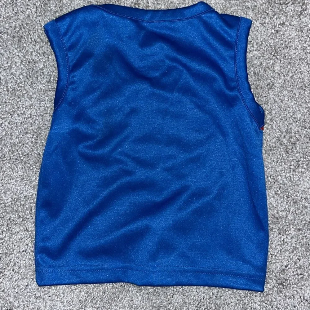 Girls KU Kansas Jayhawks Kids Child Blue Cheer Cheerleader Jersey Top 2T Toddler